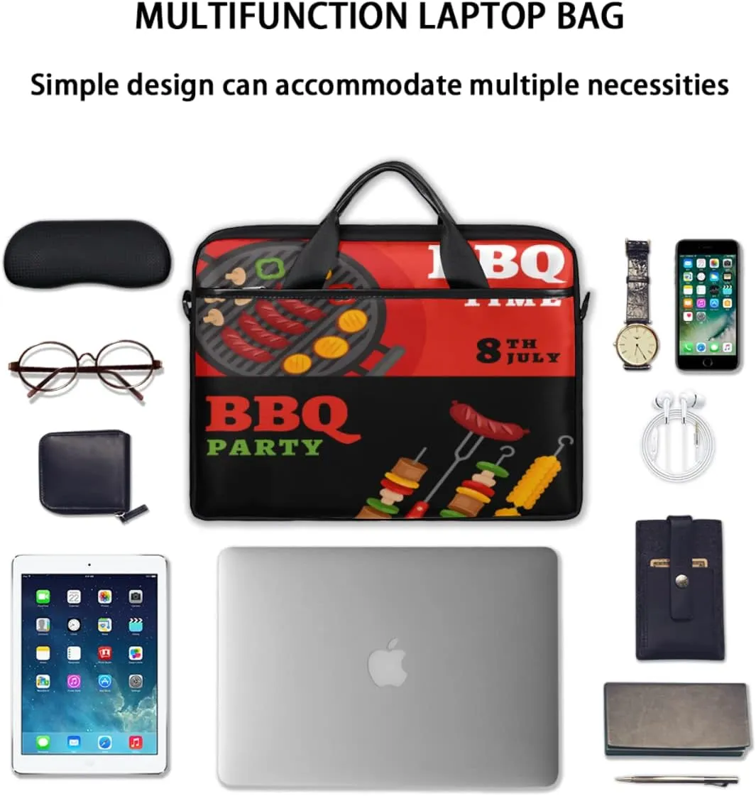 Basketball Texture Laptop Shoulder Messenger Bag Waterproof Laptop Briefcase Handle Padded Strap