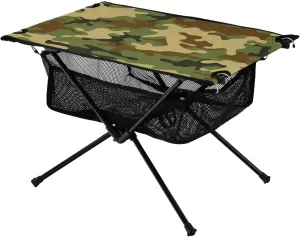 Beach Fold Table Camouflage Pattern Compact Folding Campfire Table with Storage Bag for Outdoor Kitchen Picnic