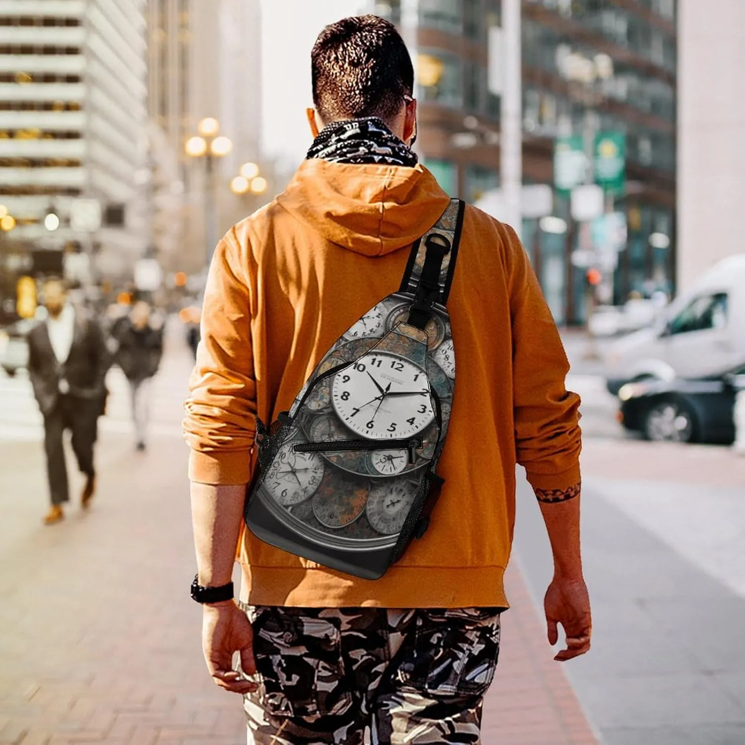 Beach Sunrise Crossbody Sling Bag, Travel Backpack, Hiking Sling Bags, Chest Bag, Shoulder Bags, Daypack