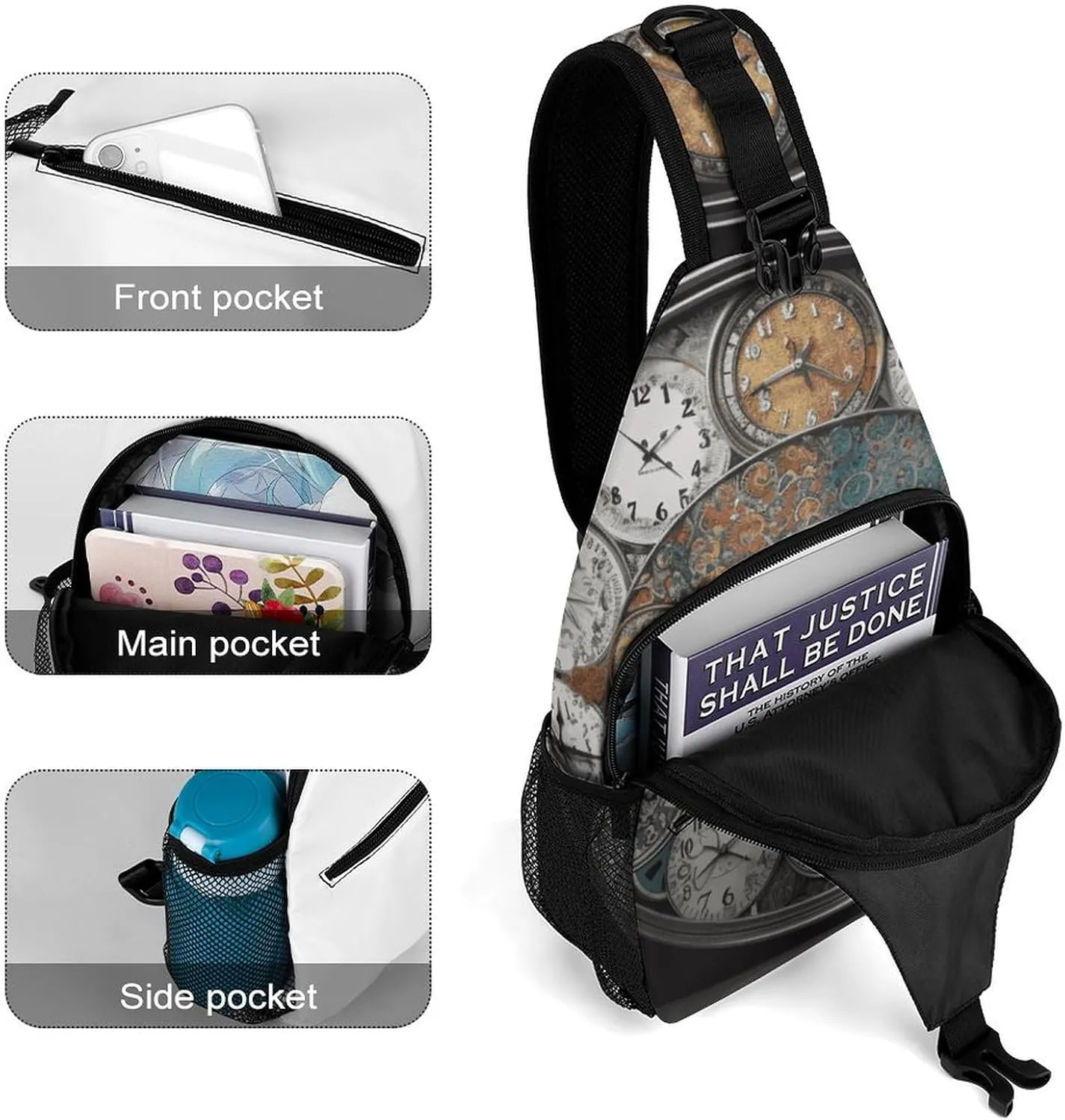 Beach Sunrise Crossbody Sling Bag, Travel Backpack, Hiking Sling Bags, Chest Bag, Shoulder Bags, Daypack