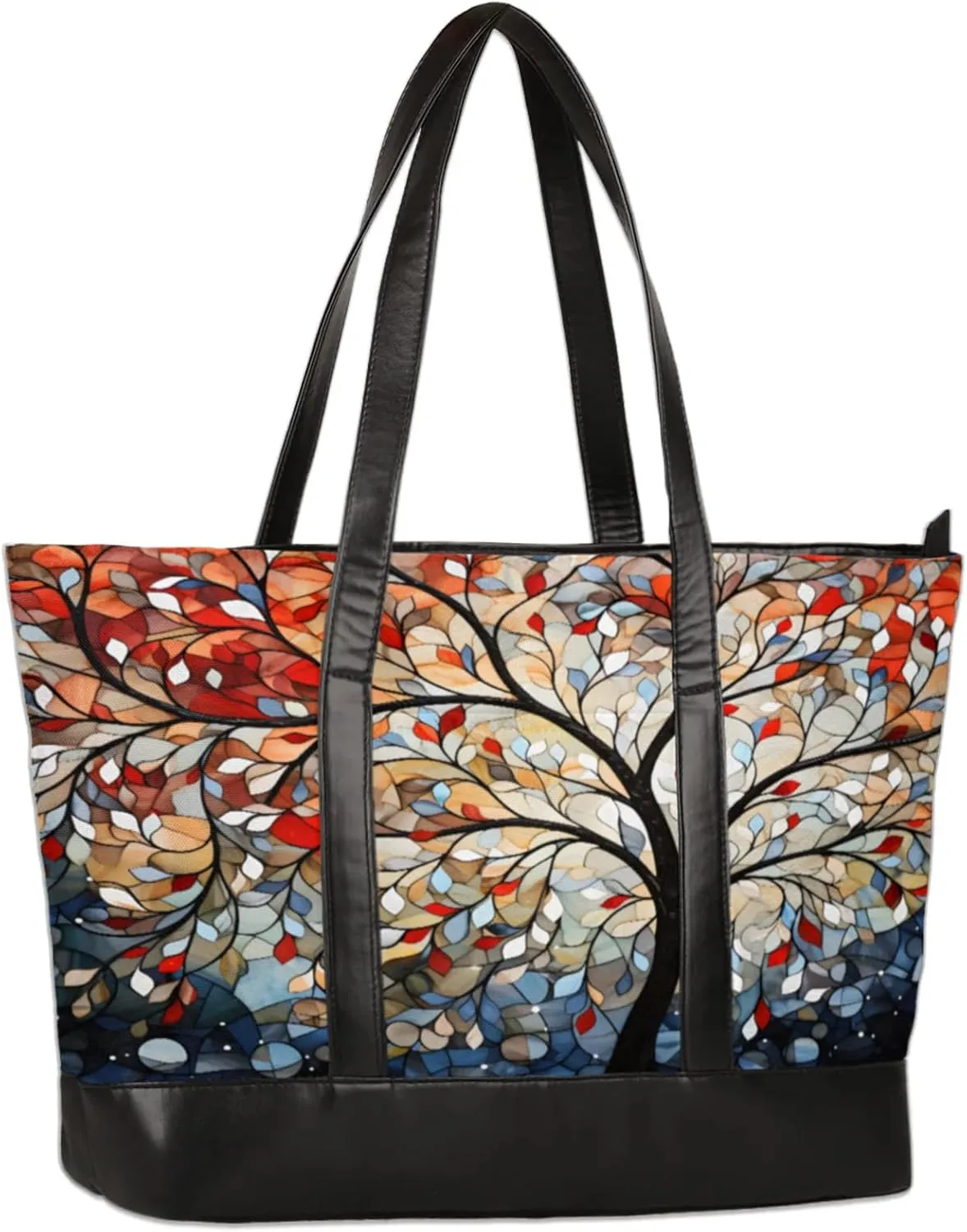 Beautiful Abstract Tree Laptop Tote Bag for Women Lightweight Work Purse with Multiple Compartments Fits 13-15.6 Inch Laptop Tablet Shoulder Bag for Office Travel Daily Use