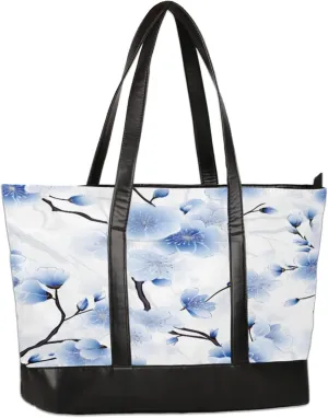 Beautiful Basket Color Flowers Laptop Tote Bag for Women Lightweight Work Purse with Multiple Compartments Fits 13-15.6 Inch Laptop Tablet Shoulder Bag for Office Travel Daily Use