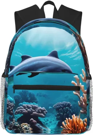 Beautiful Underwater World Dolphins Coral print Lightweight and comfortable backpack Casual Laptop Backpack for Travel Hiking