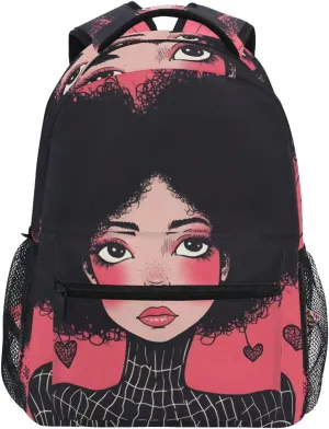 Beautiful Woman Explosive Hair Backpack 3rd 4th 5th Grade School Bookbag Travel Laptop Daypack Bag Purse for Boys Girls Teens