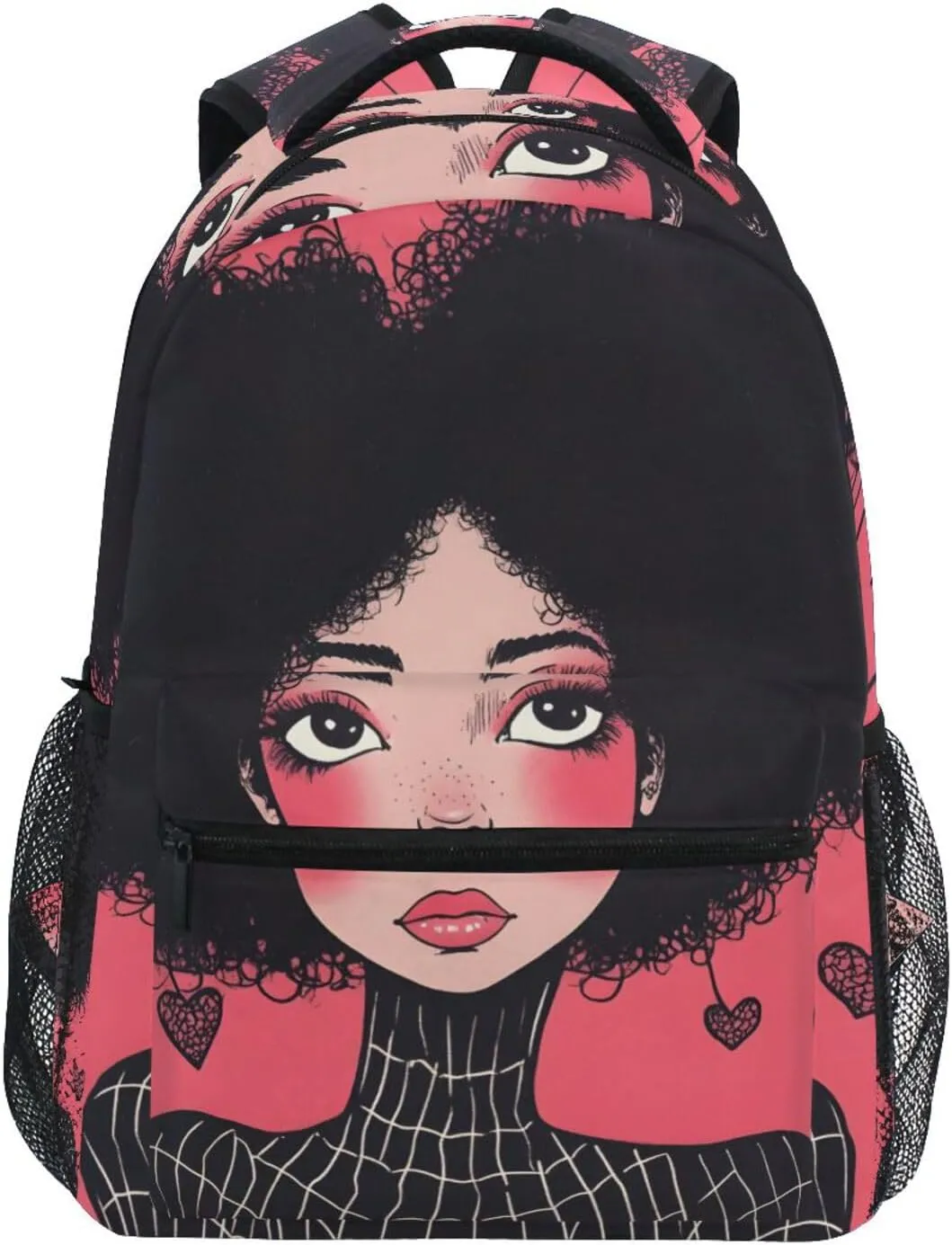 Beautiful Woman Explosive Hair Backpack 3rd 4th 5th Grade School Bookbag Travel Laptop Daypack Bag Purse for Boys Girls Teens