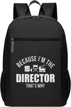 Because I'm The Director Travel Laptop Backpack, Business Anti Theft Slim Sturdy Laptops Backpacks, College Computer Bag Gift for Men & Women Fits 17 Inch Notebook,Black