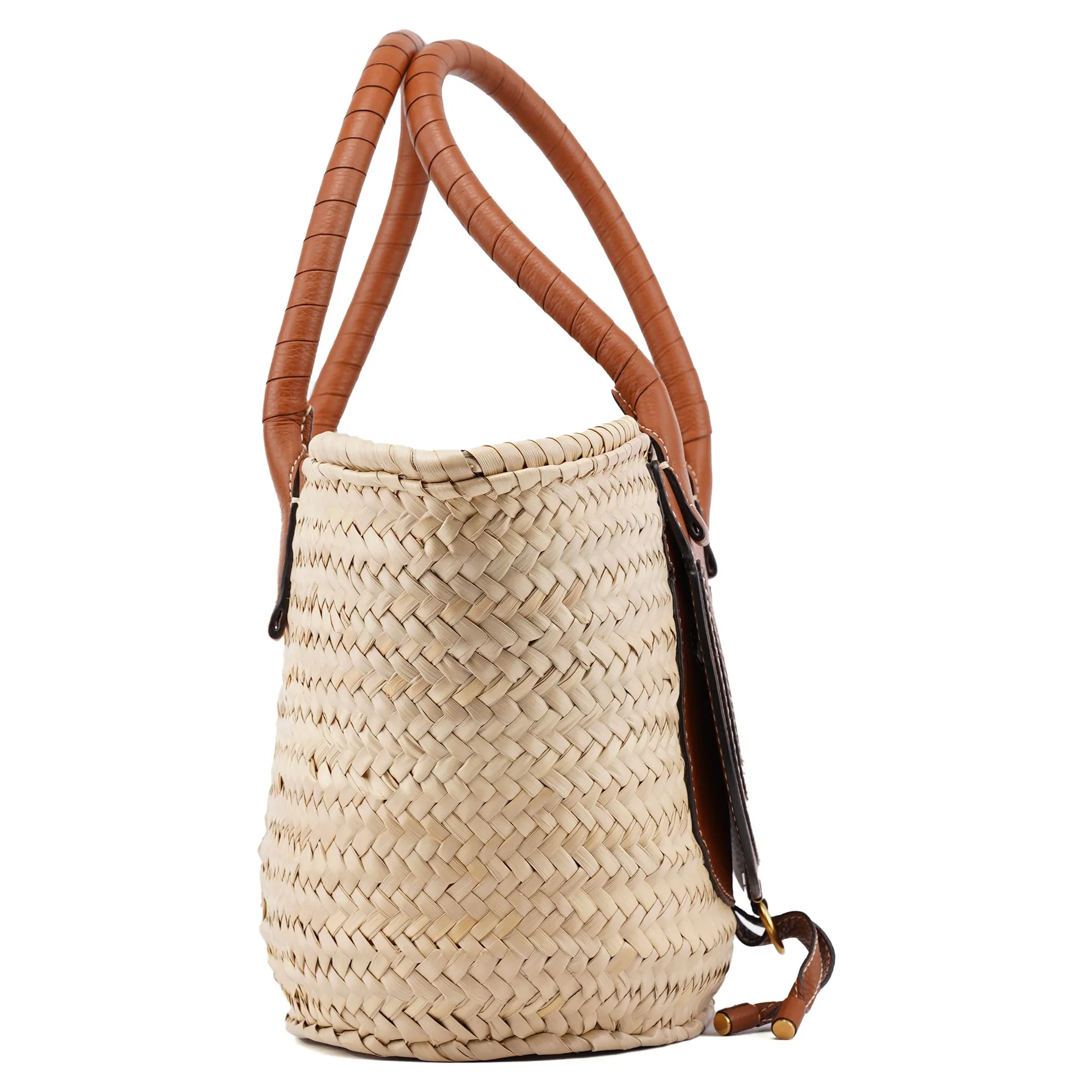 Beige Brown Marcie Basket Bag