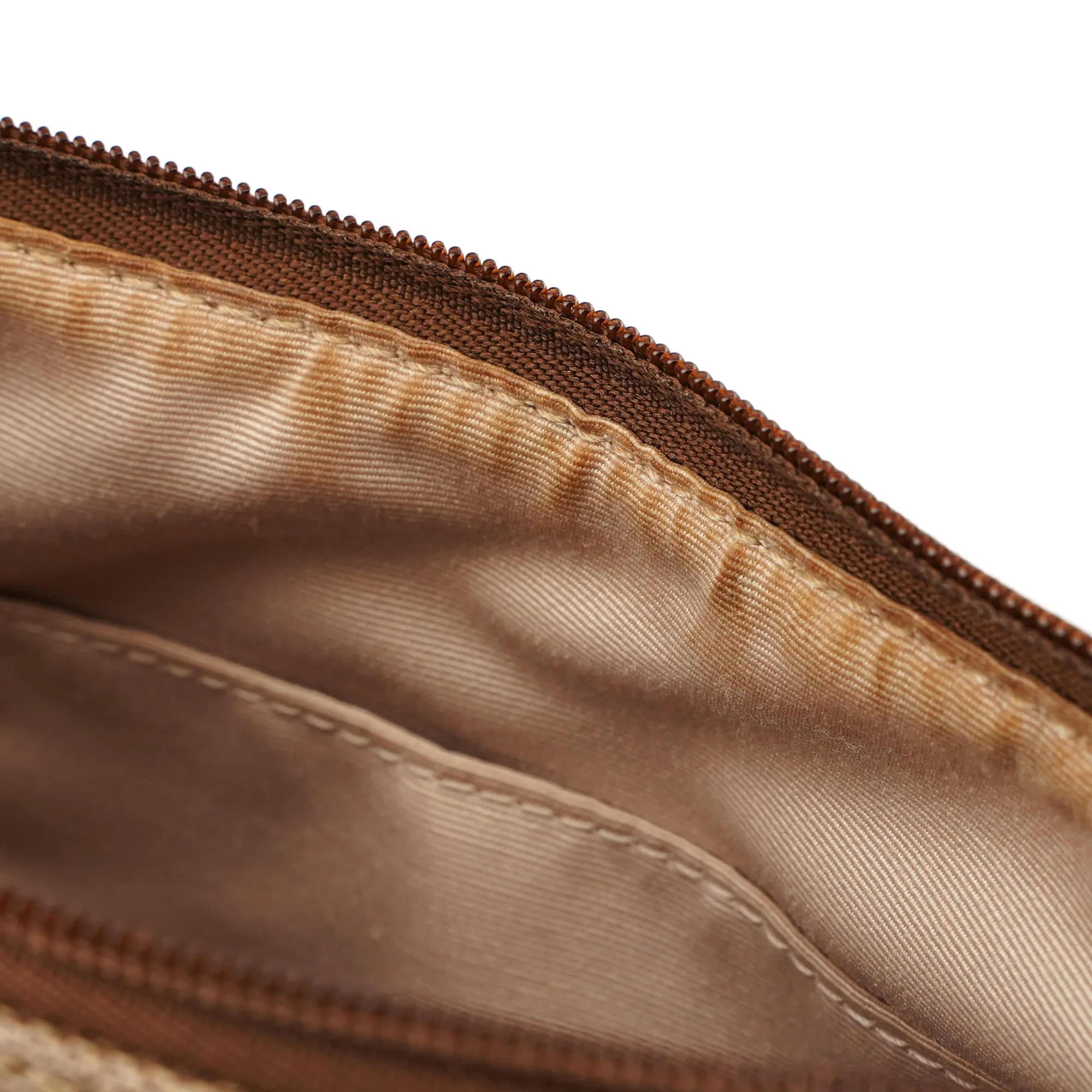 Beige Coated Canvas Signature C Mini Hobo Bag