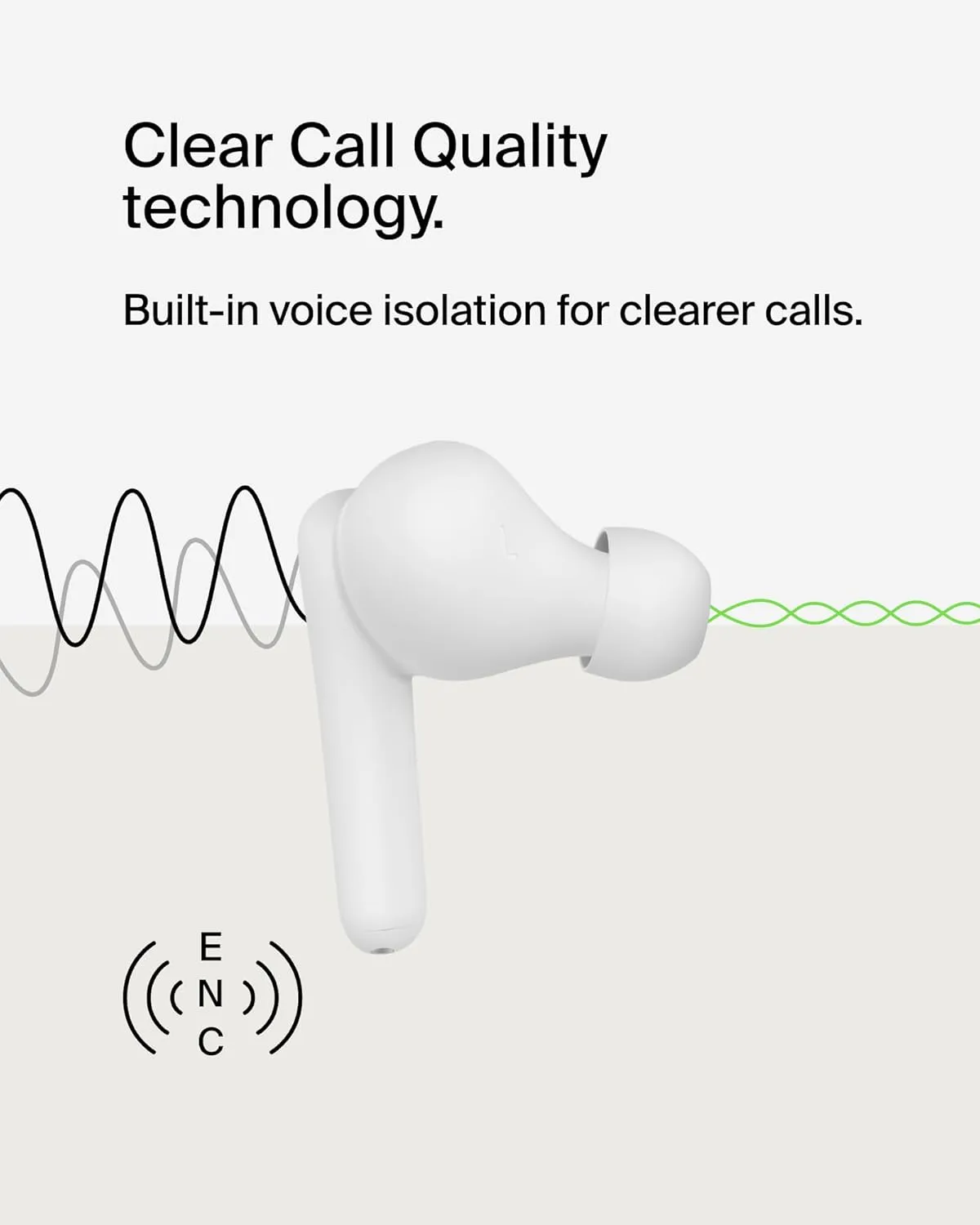 Belkin SoundForm Rhythm True Wireless Earbuds with Built-in Microphone, USB-C Fast Charging, 28H Battery Life, IPX5 Water Resistance - Bluetooth Earbuds for iPhone, iPad, Galaxy, Pixel, & More - White