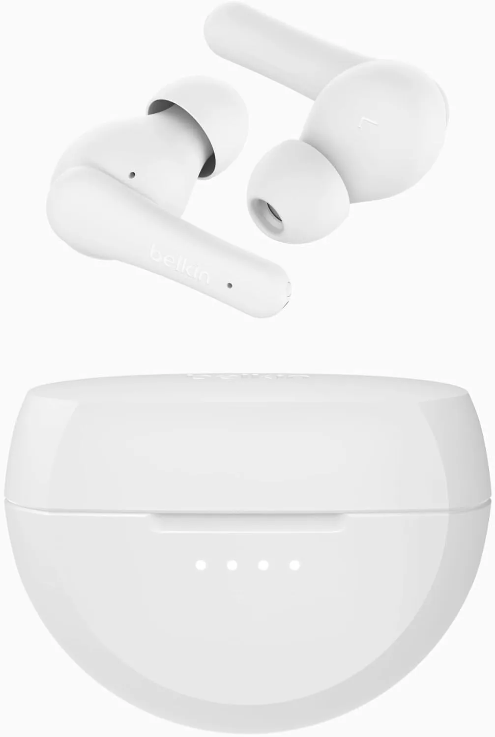 Belkin SoundForm Rhythm True Wireless Earbuds with Built-in Microphone, USB-C Fast Charging, 28H Battery Life, IPX5 Water Resistance - Bluetooth Earbuds for iPhone, iPad, Galaxy, Pixel, & More - White