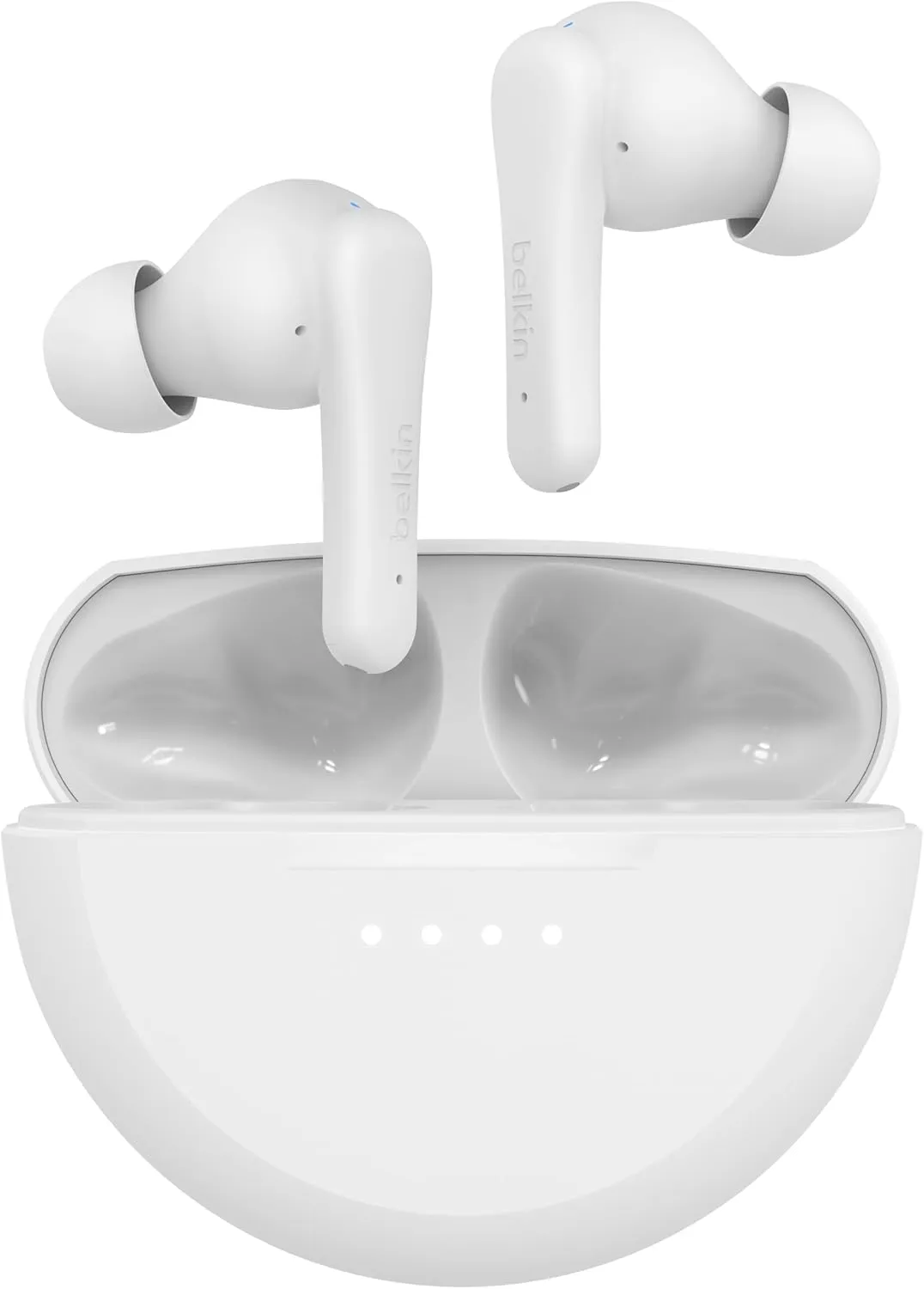 Belkin SoundForm Rhythm True Wireless Earbuds with Built-in Microphone, USB-C Fast Charging, 28H Battery Life, IPX5 Water Resistance - Bluetooth Earbuds for iPhone, iPad, Galaxy, Pixel, & More - White