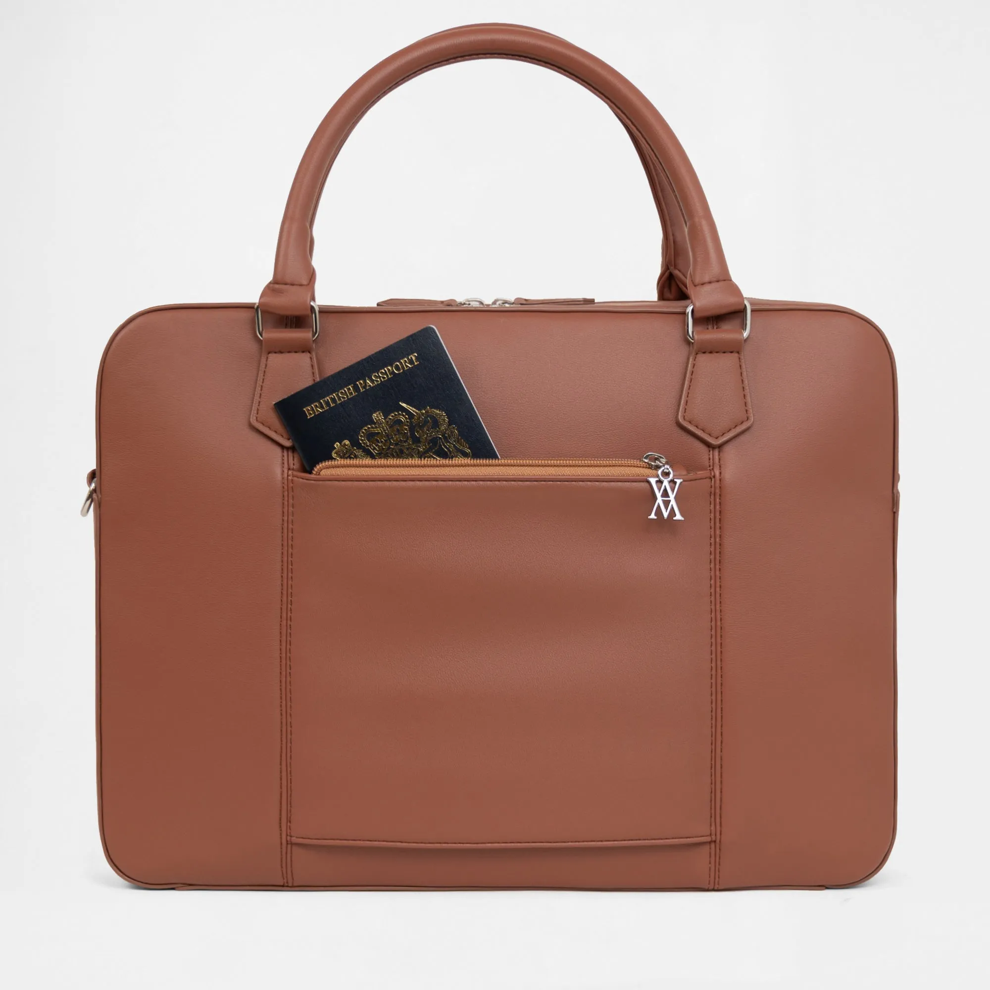 Berlin Compact Laptop Bag - Tan