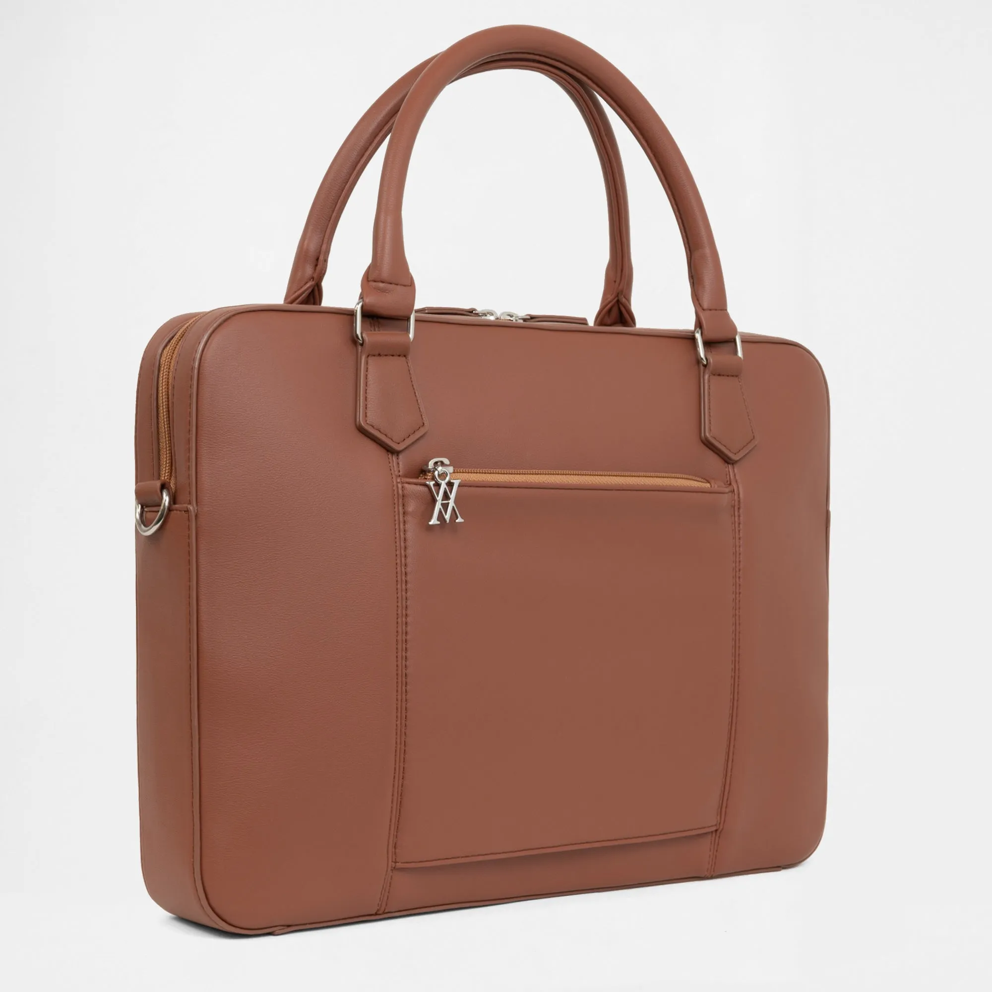Berlin Compact Laptop Bag - Tan