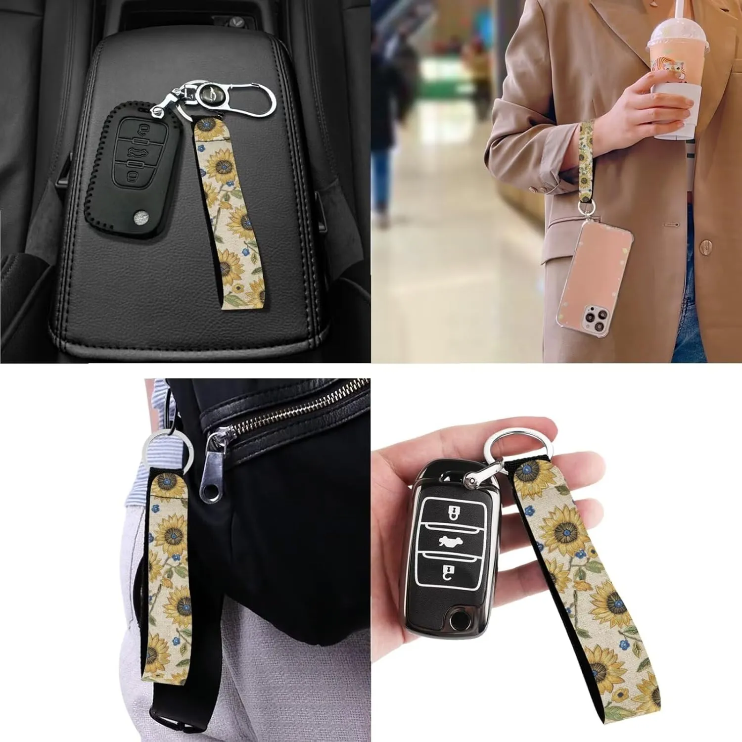 Bible Cover Case with Keychain Bible Carrying Case with Crossbody Strap Bible Book Bag Wristlet Lanyard Key Chain, by His Wounds We are Healed