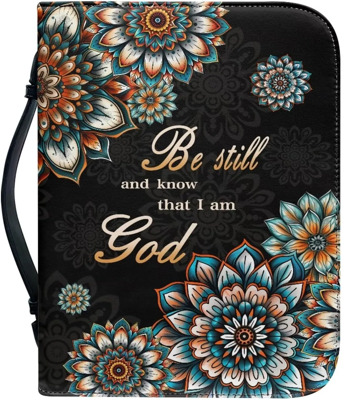 Bible Cover for Men Women Dustproof PU Leather Study Bible Protective Bag Handy Storage Bag with Handle Size M-2XL