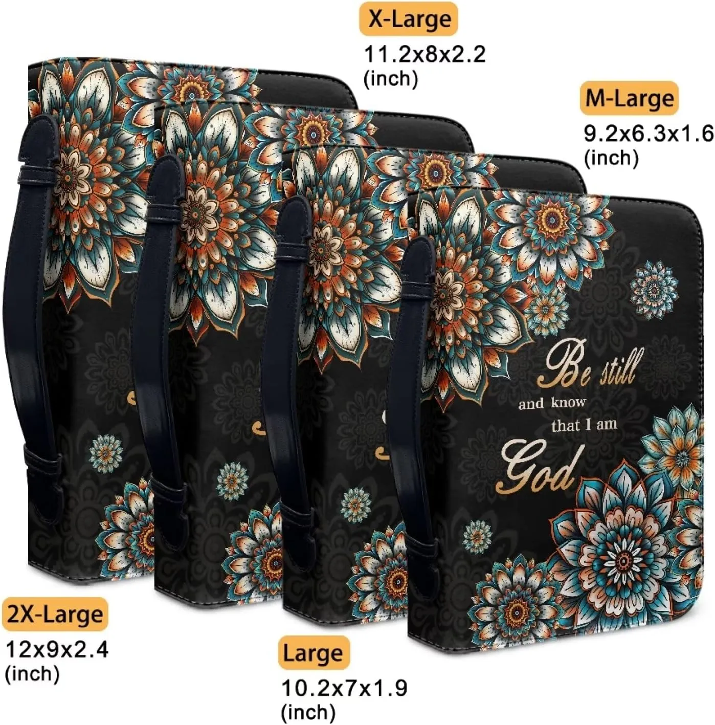 Bible Cover for Men Women Dustproof PU Leather Study Bible Protective Bag Handy Storage Bag with Handle Size M-2XL