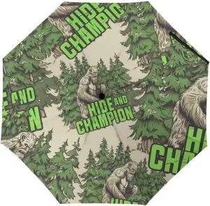 Bigfoot Hide and Champion Folding Umbrella Cute Windproof Umbrella Compact Auto Open/Close