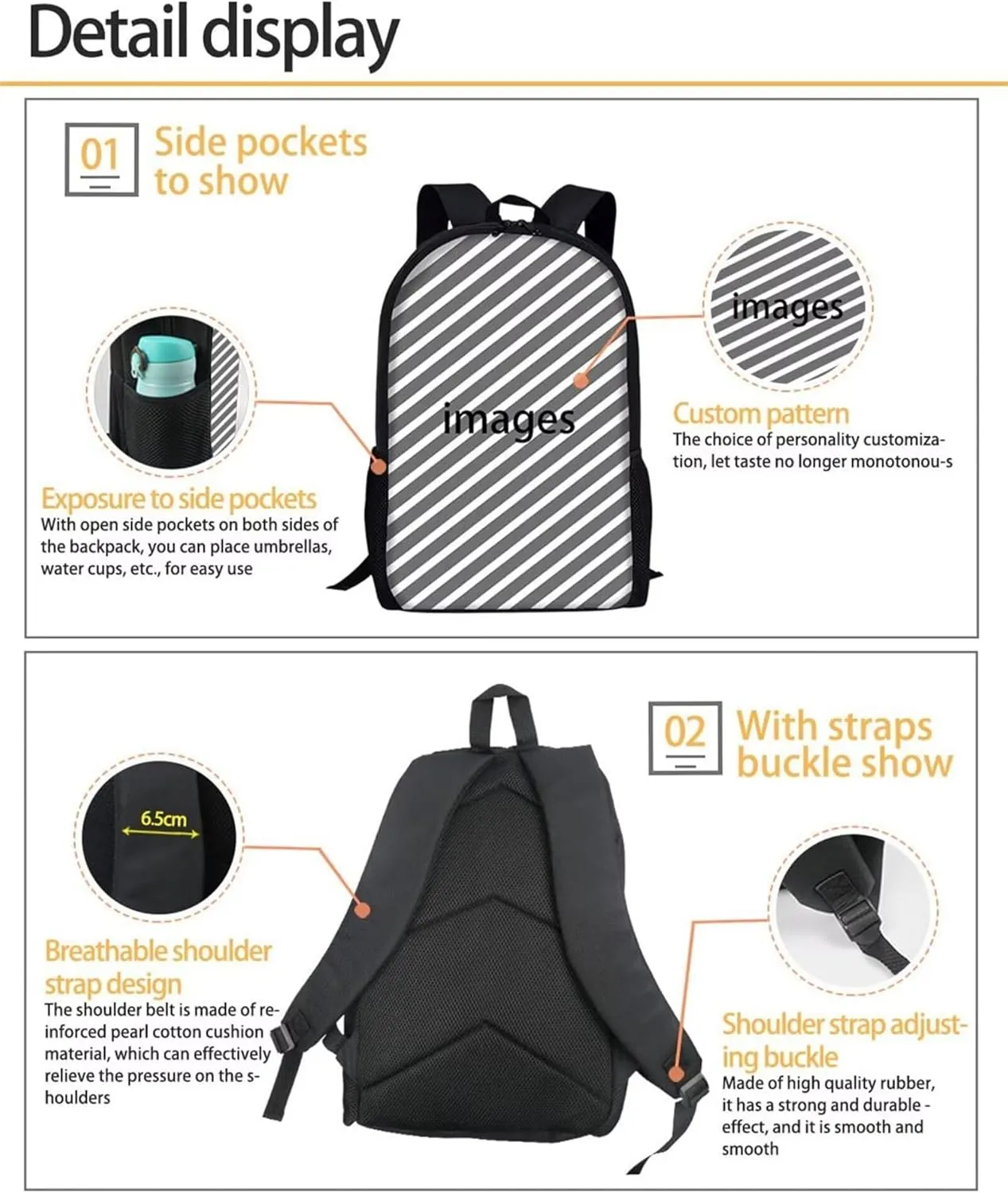 Black African Backpack for Girls with Lunch Box Afro Black Kids Bookbag Primary Elementary School Bag and Lunchbox Pencil Case Preppy Magic American Book Bag