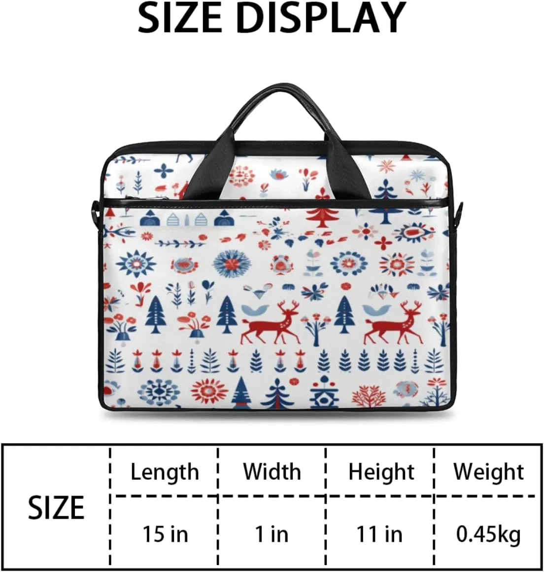 Black And White Butterfly Laptop Bag for Men Women 13-15 Inch Case Bags Sleeve Shoulder with Anti Slip Removable