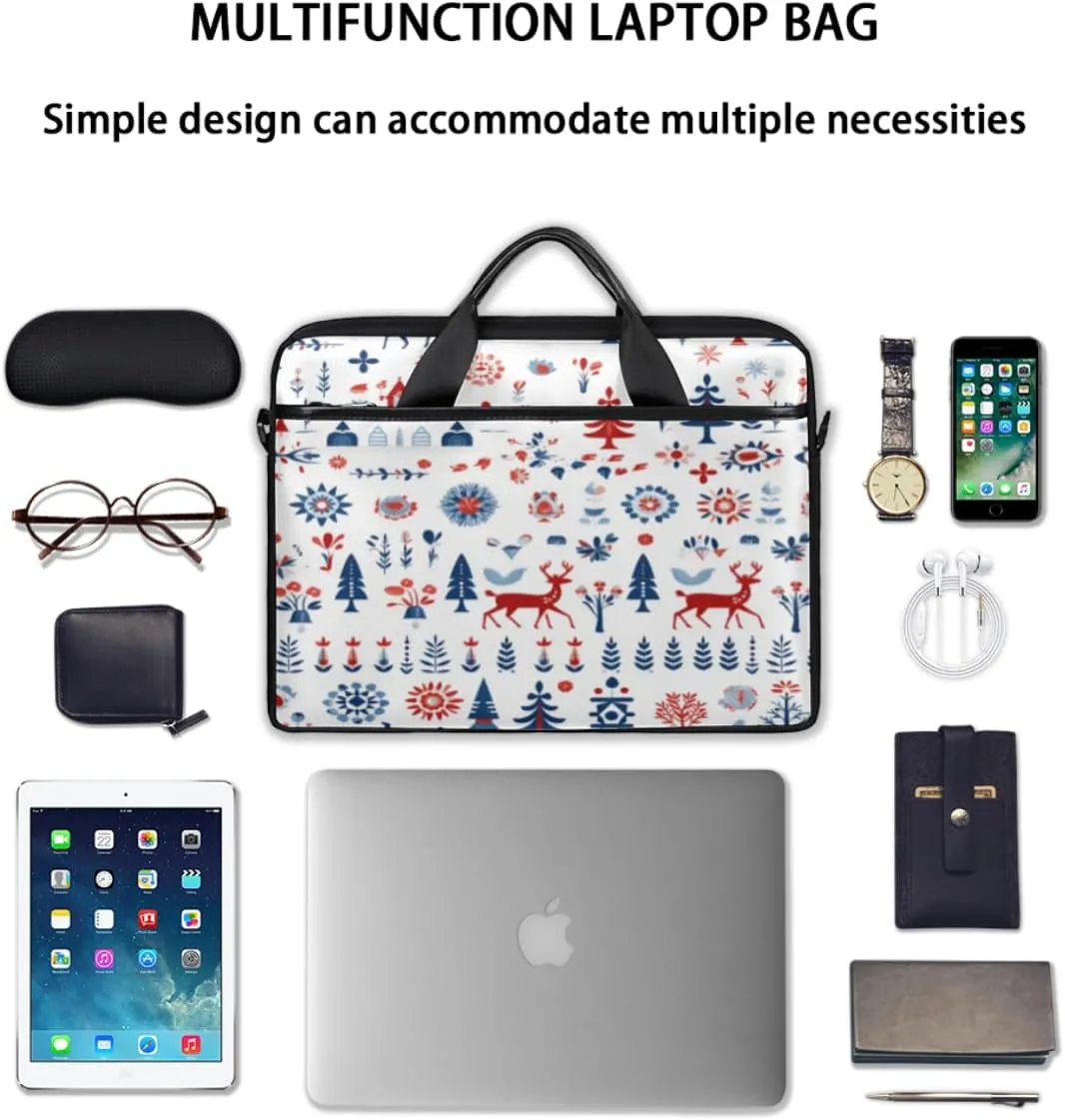 Black And White Butterfly Laptop Bag for Men Women 13-15 Inch Case Bags Sleeve Shoulder with Anti Slip Removable