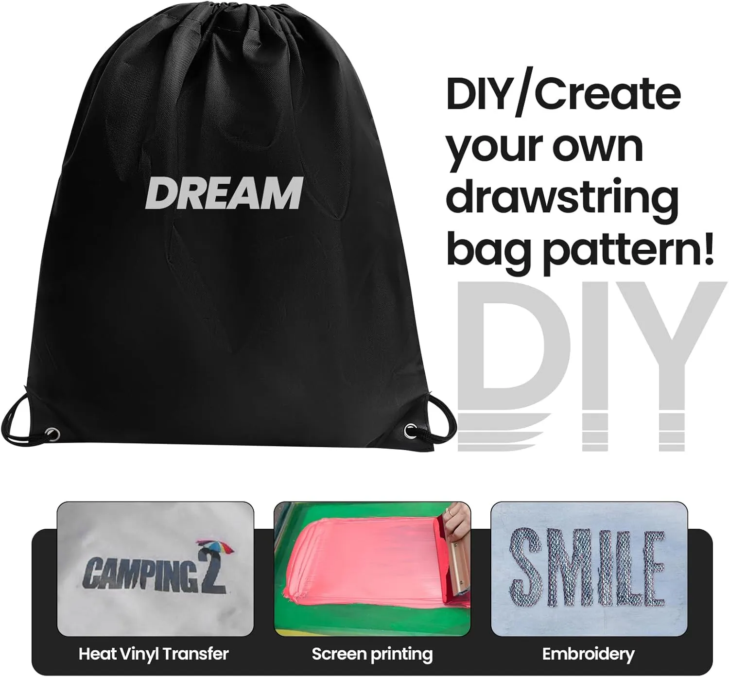 Black Drawstring Bags 24 Pcs Drawstring Backpack Bulk Gym Draw String Bags String Backpacks Cinch Bags Sackpack for Women,Men
