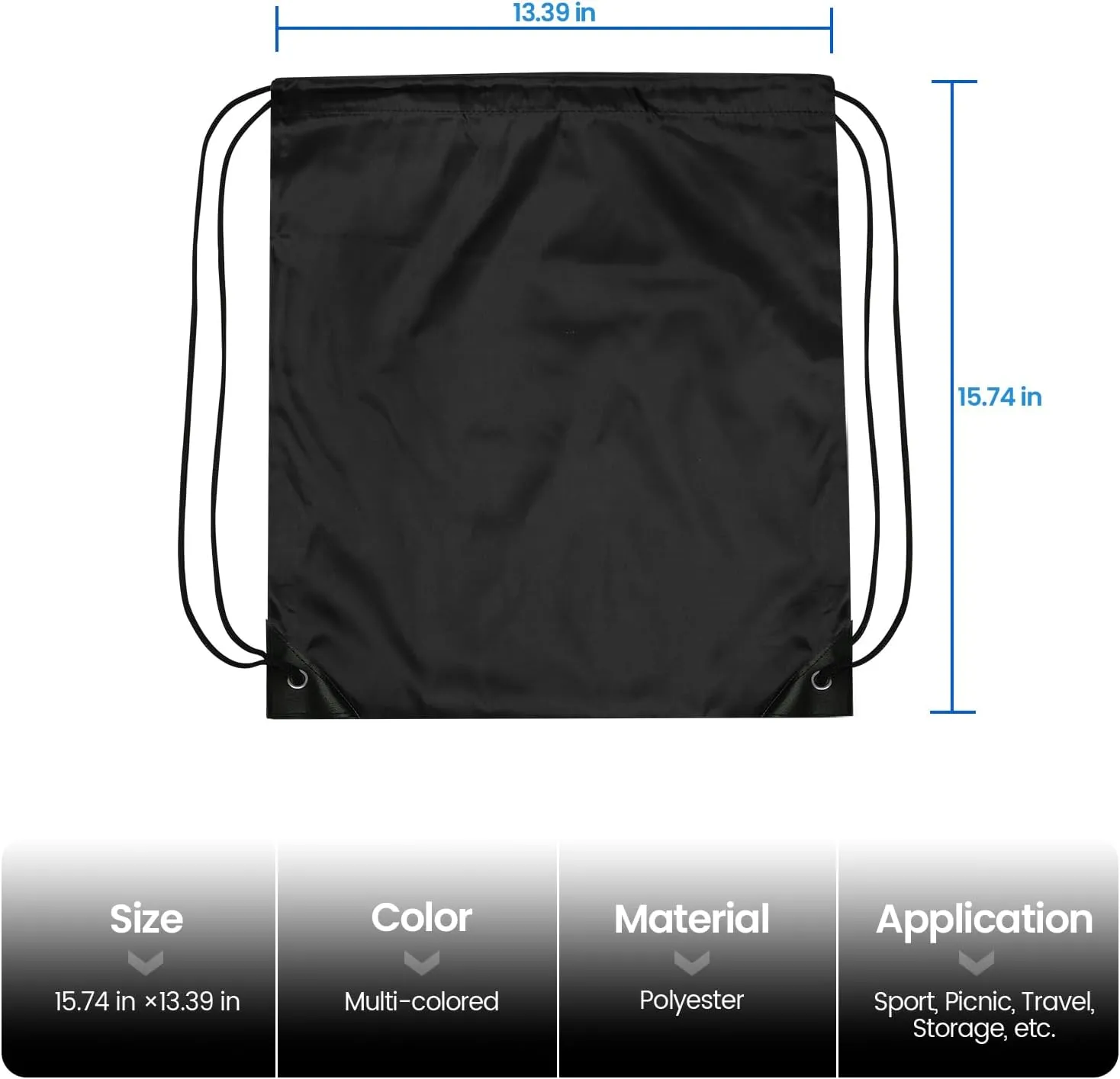 Black Drawstring Bags 24 Pcs Drawstring Backpack Bulk Gym Draw String Bags String Backpacks Cinch Bags Sackpack for Women,Men
