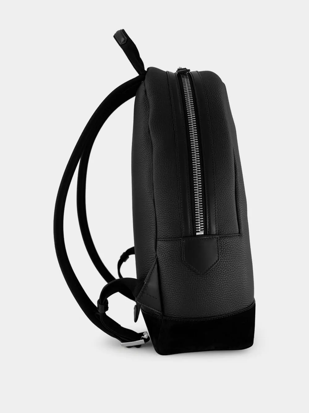 Black Leather and Suede Chic Sport Backpack
