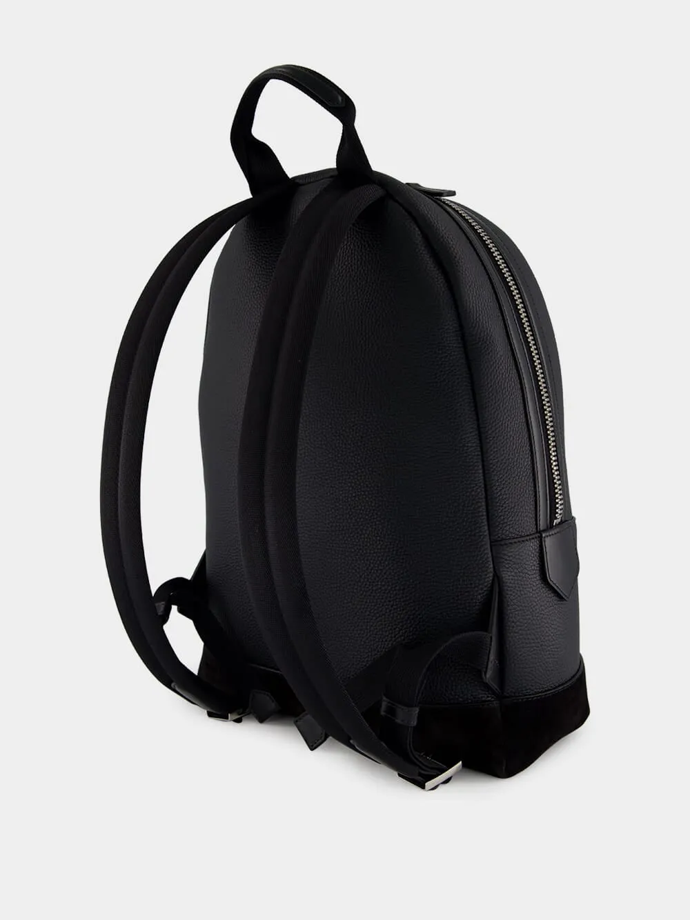Black Leather and Suede Chic Sport Backpack