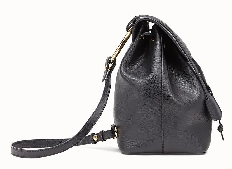 Black Leather Backpack