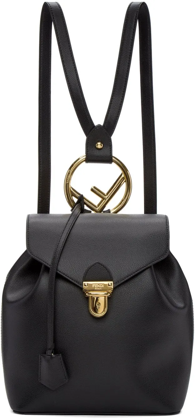 Black Leather Backpack