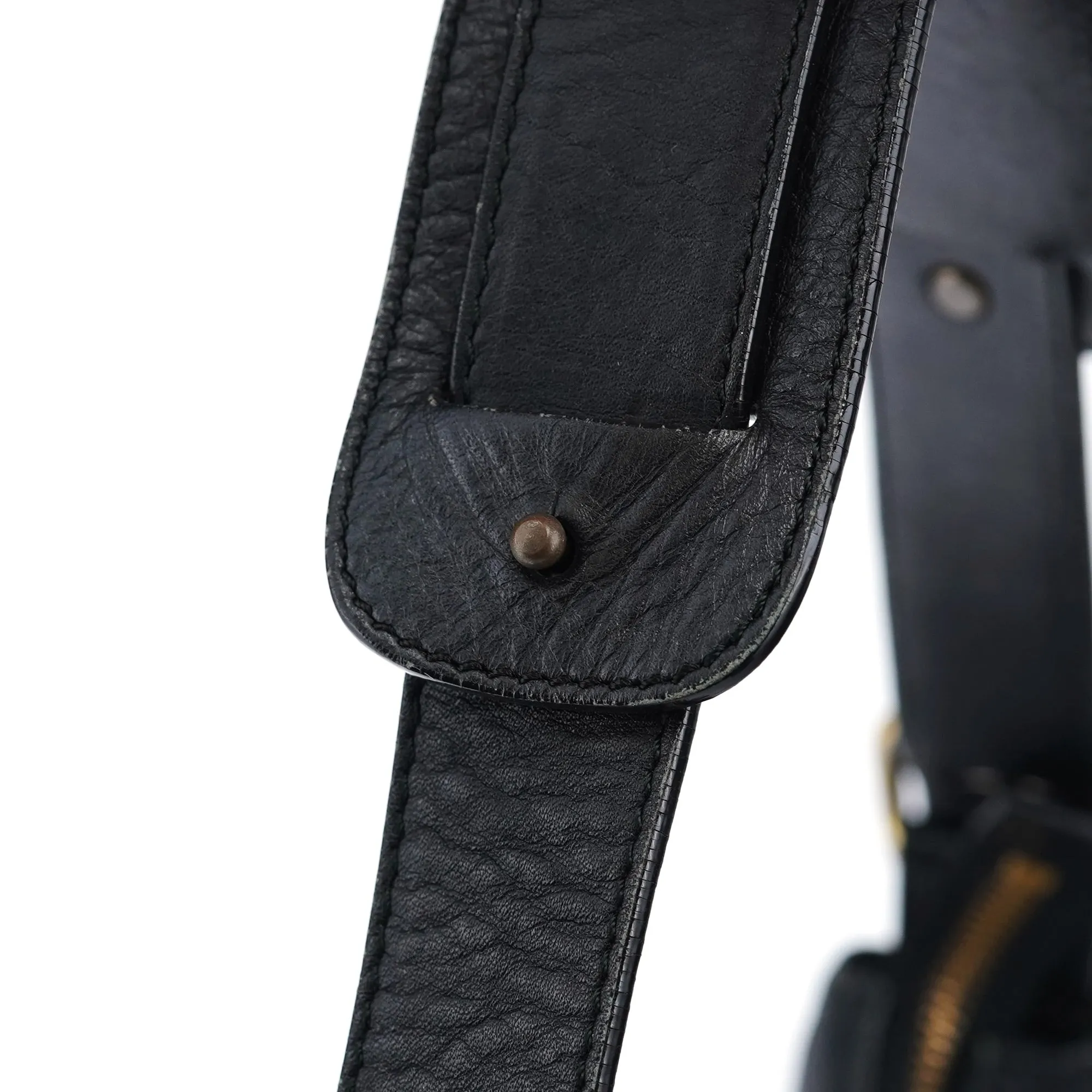Black Leather C Shoulder Bag