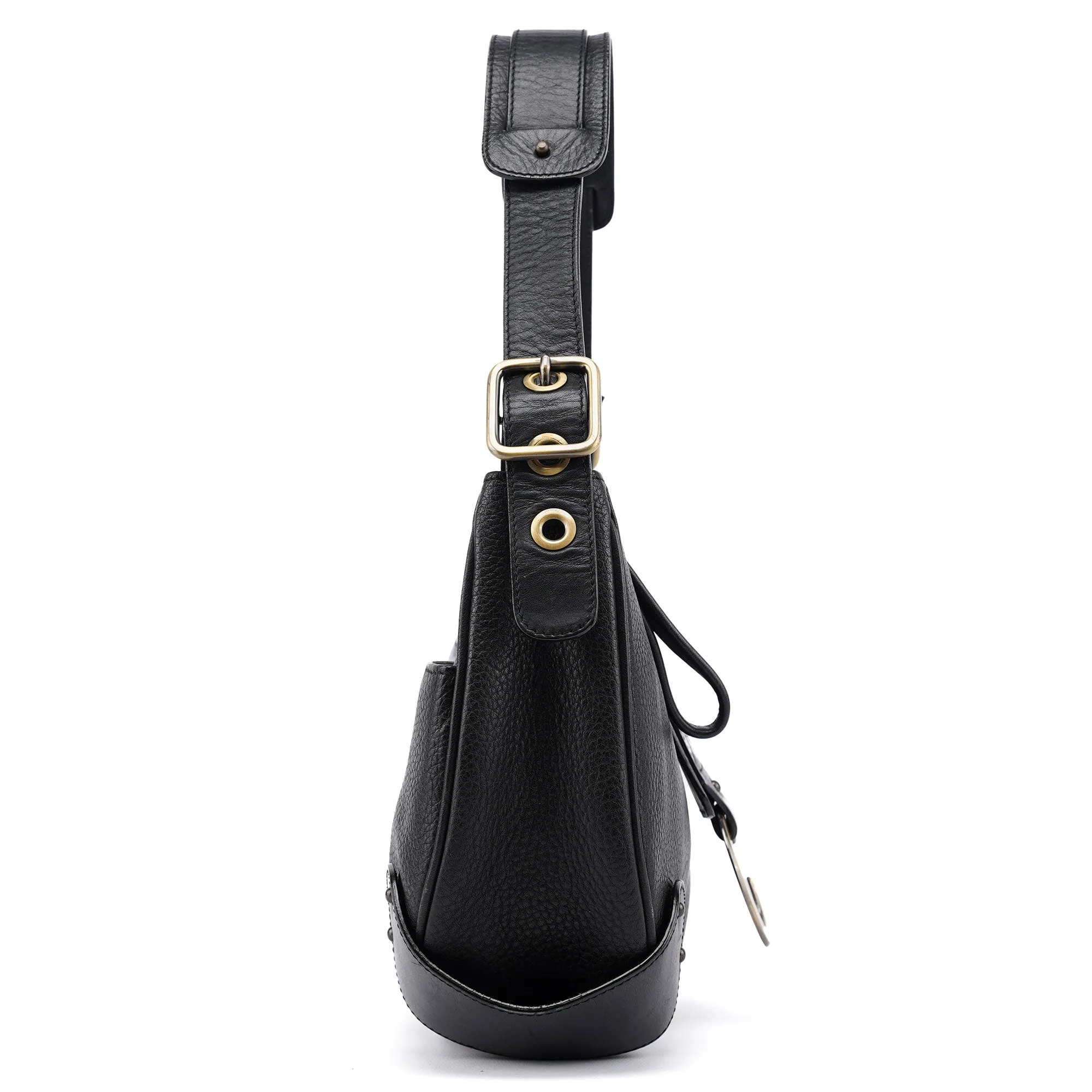 Black Leather C Shoulder Bag
