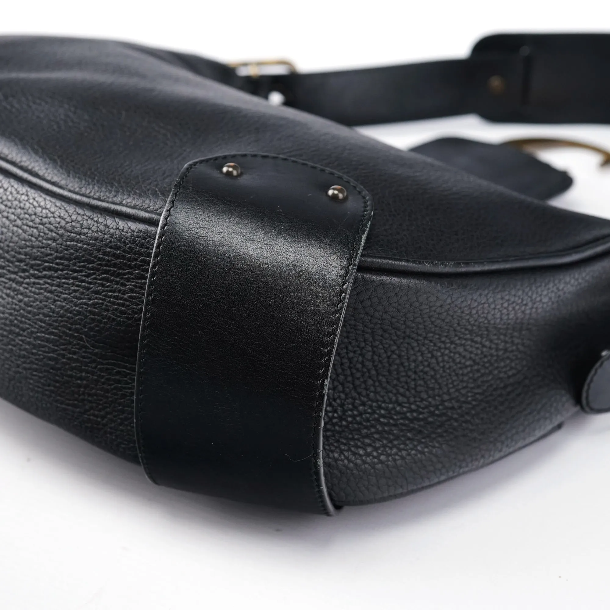 Black Leather C Shoulder Bag