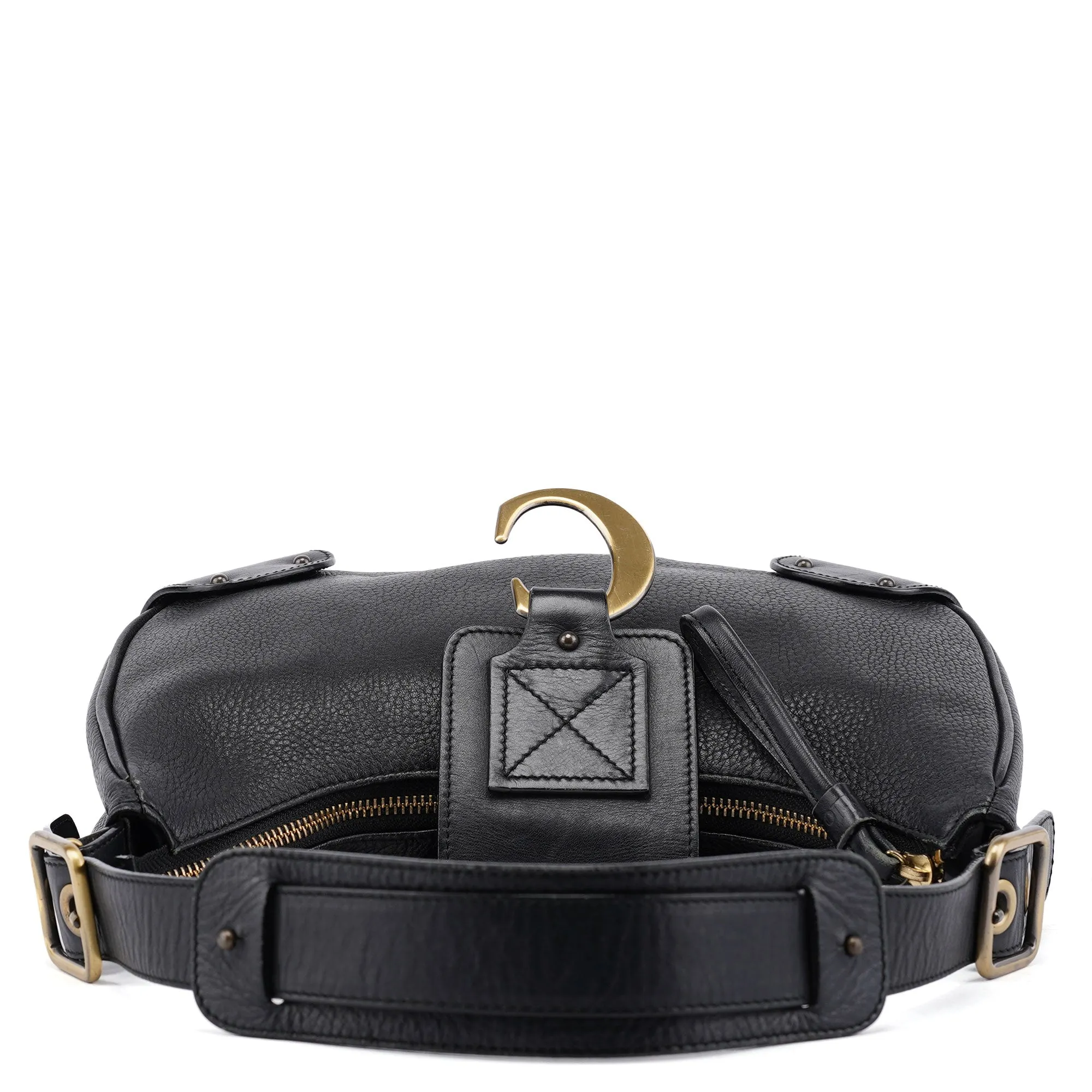 Black Leather C Shoulder Bag