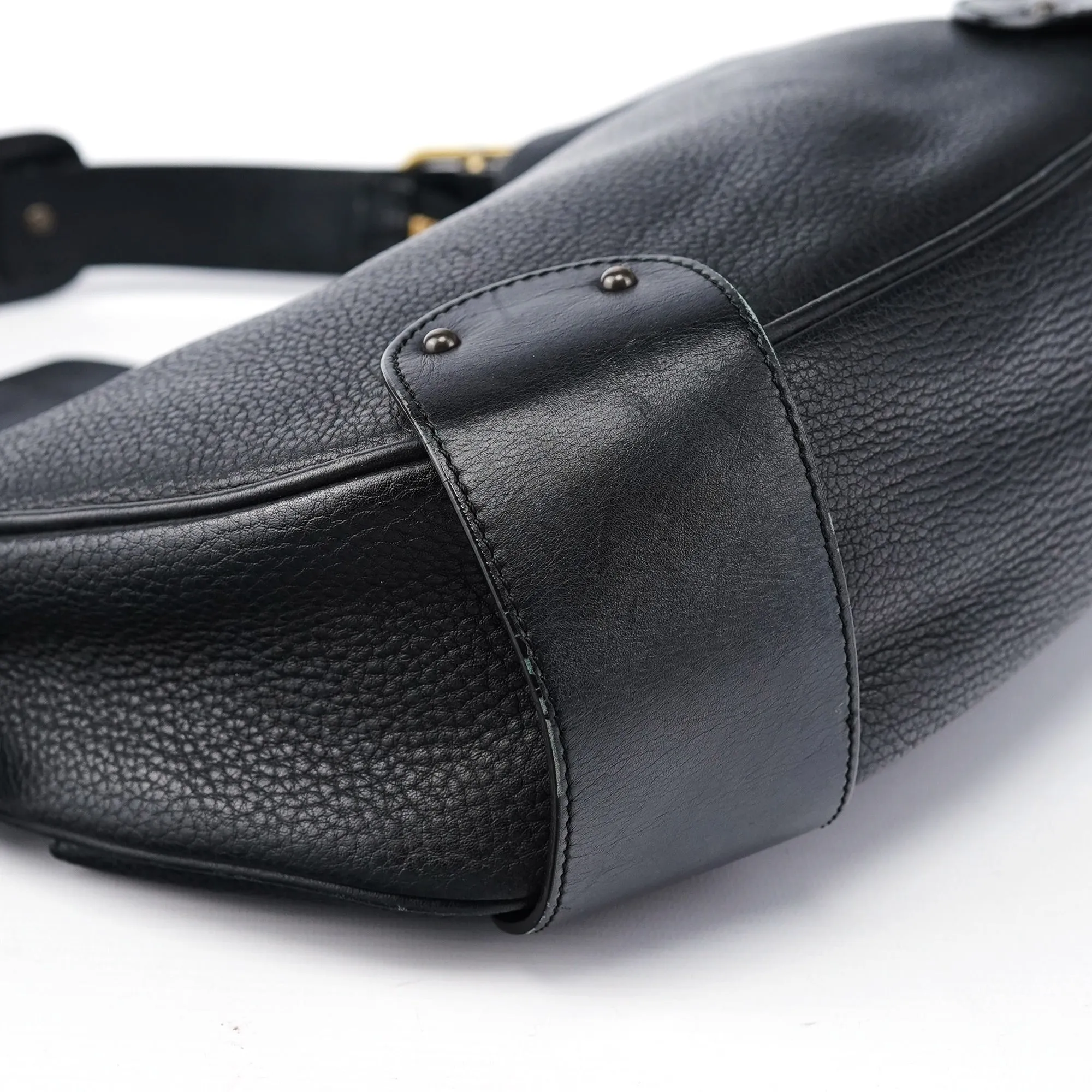 Black Leather C Shoulder Bag