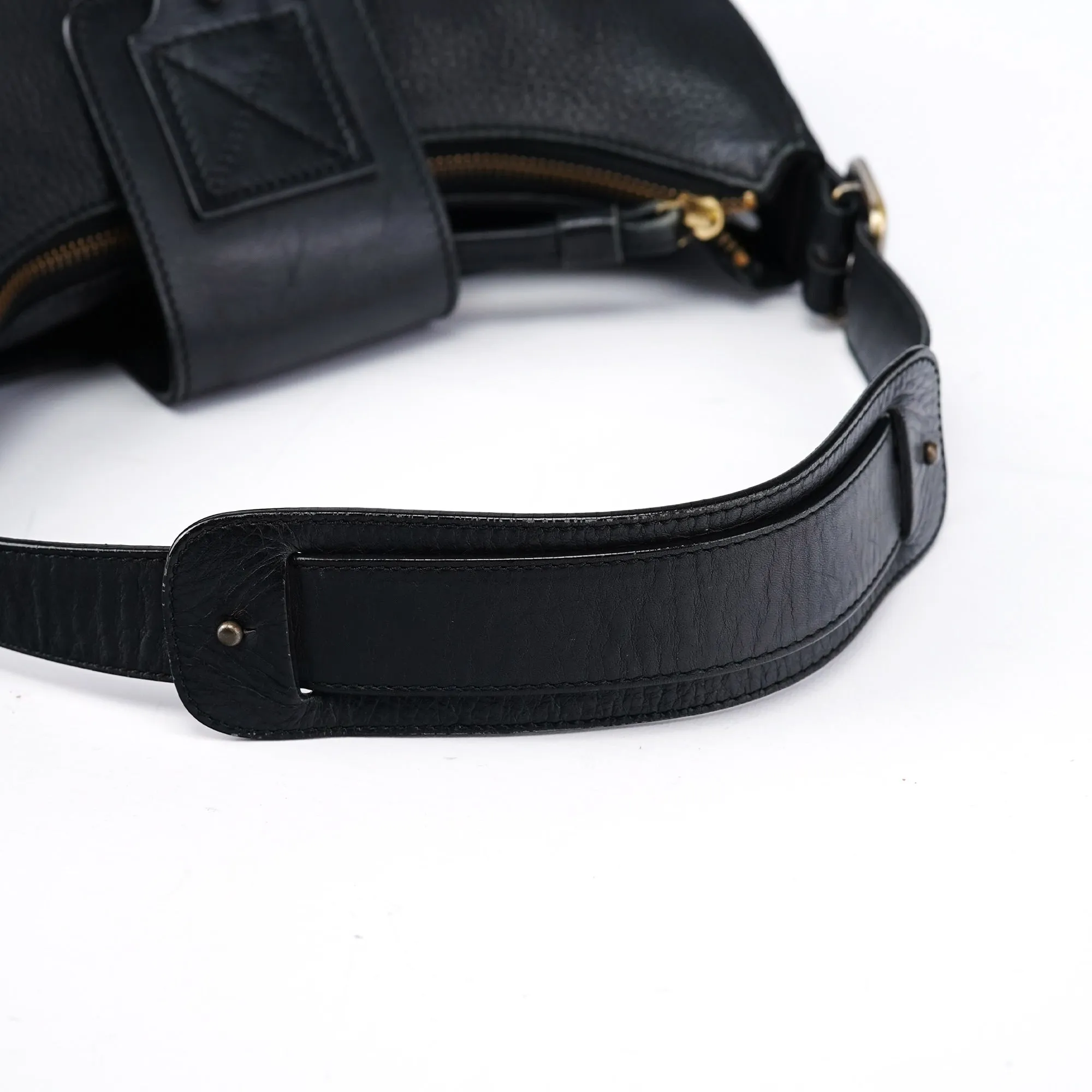 Black Leather C Shoulder Bag