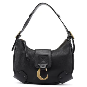 Black Leather C Shoulder Bag
