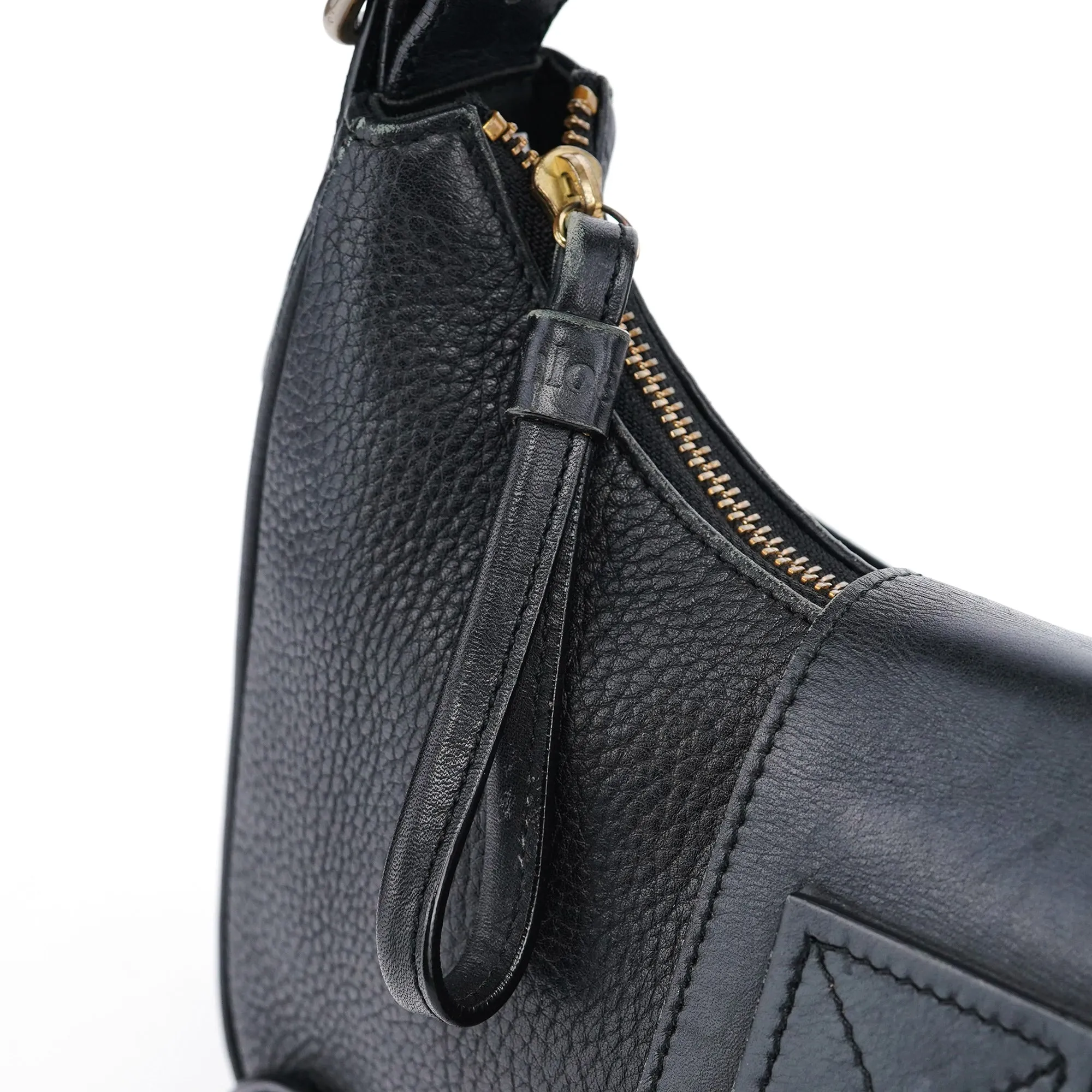 Black Leather C Shoulder Bag