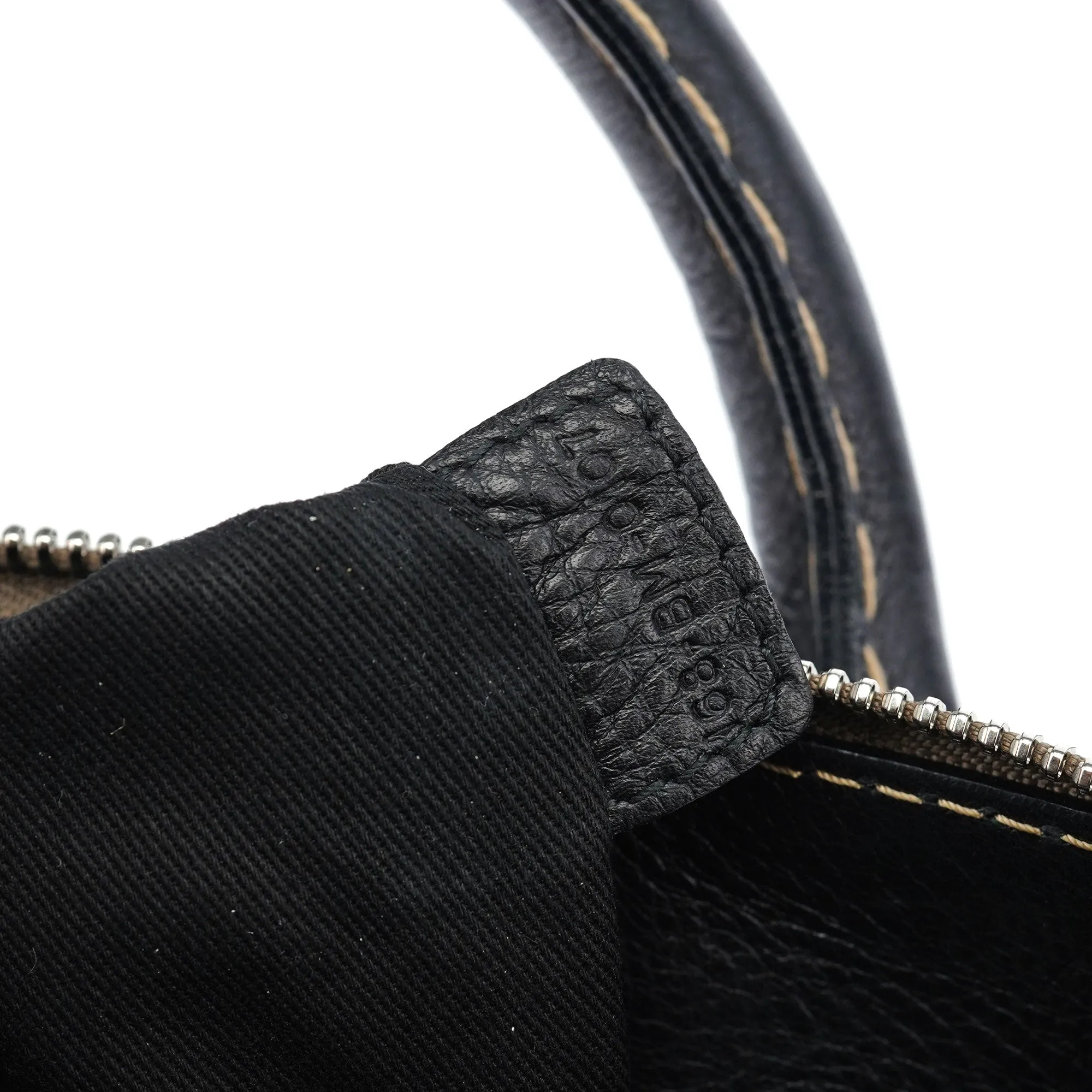 Black Leather Edith 2-Way Tote Bag