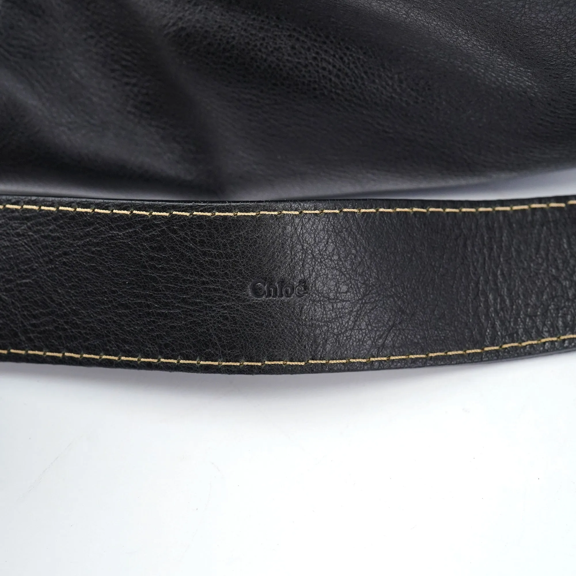 Black Leather Edith 2-Way Tote Bag