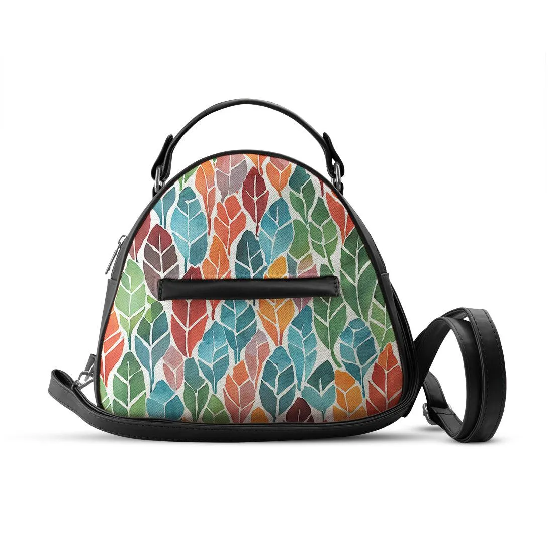 Black Mini Voyage Backpack Colorful Leaf