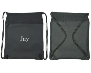 Black Sackpack Cinch Top Drawstring Backpack