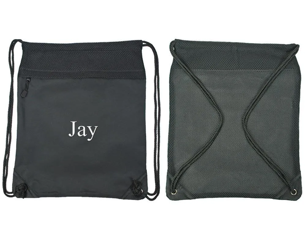 Black Sackpack Cinch Top Drawstring Backpack