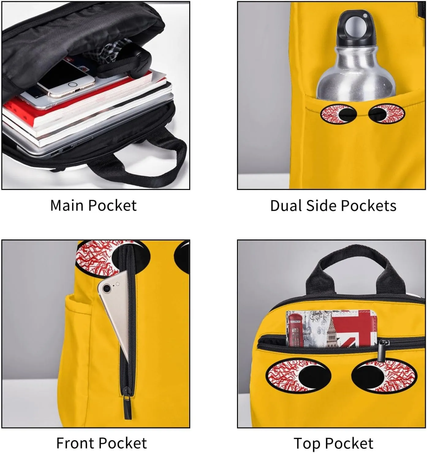 Bloodshot Eyeball Eyes To Eyes Casual Backpacks Large Capacity Laptop Backpack Sports Rucksack Travel Daypack Adjustable Shoulder Strap Work Bag for Outdoor Camping
