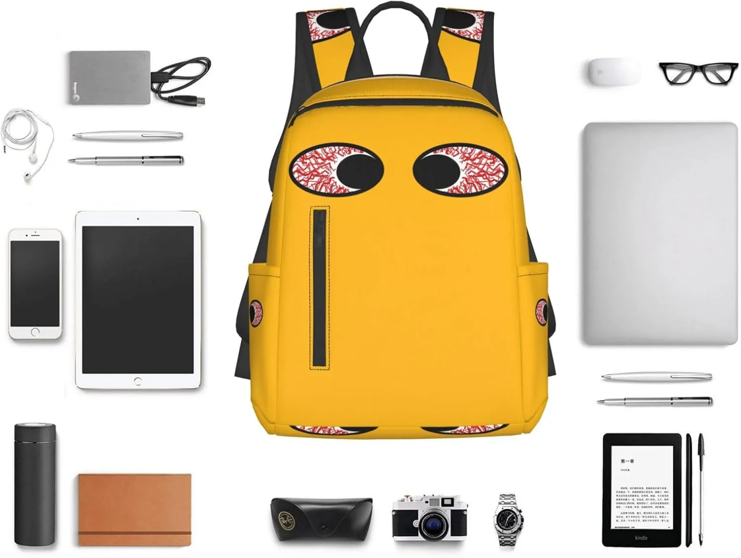 Bloodshot Eyeball Eyes To Eyes Casual Backpacks Large Capacity Laptop Backpack Sports Rucksack Travel Daypack Adjustable Shoulder Strap Work Bag for Outdoor Camping
