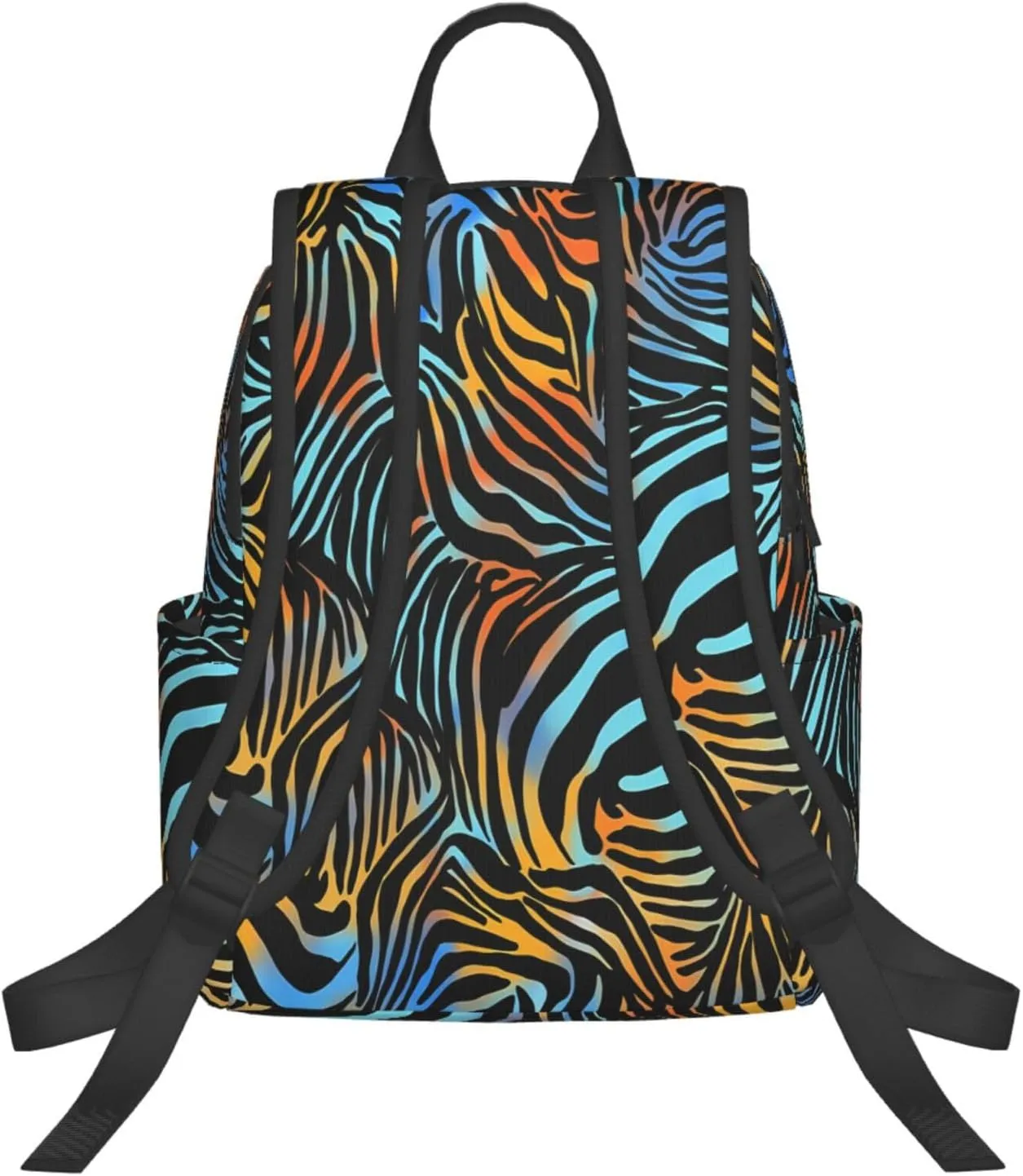 Blue Brown Zebra Stripe Casual Backpacks Large Capacity Laptop Backpack Sports Rucksack Travel Daypack Adjustable Shoulder Strap Work Bag for Outdoor Camping