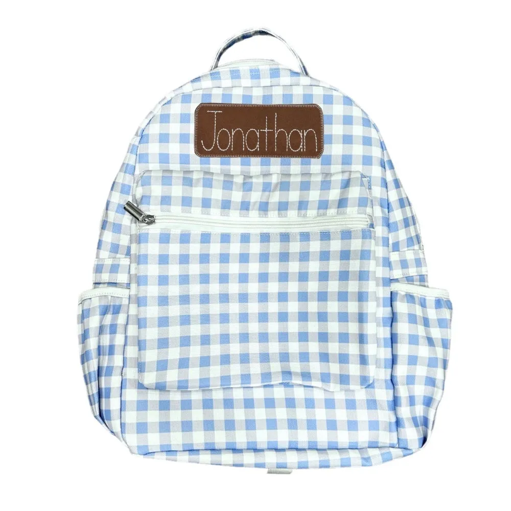 Blue Gingham Backpack