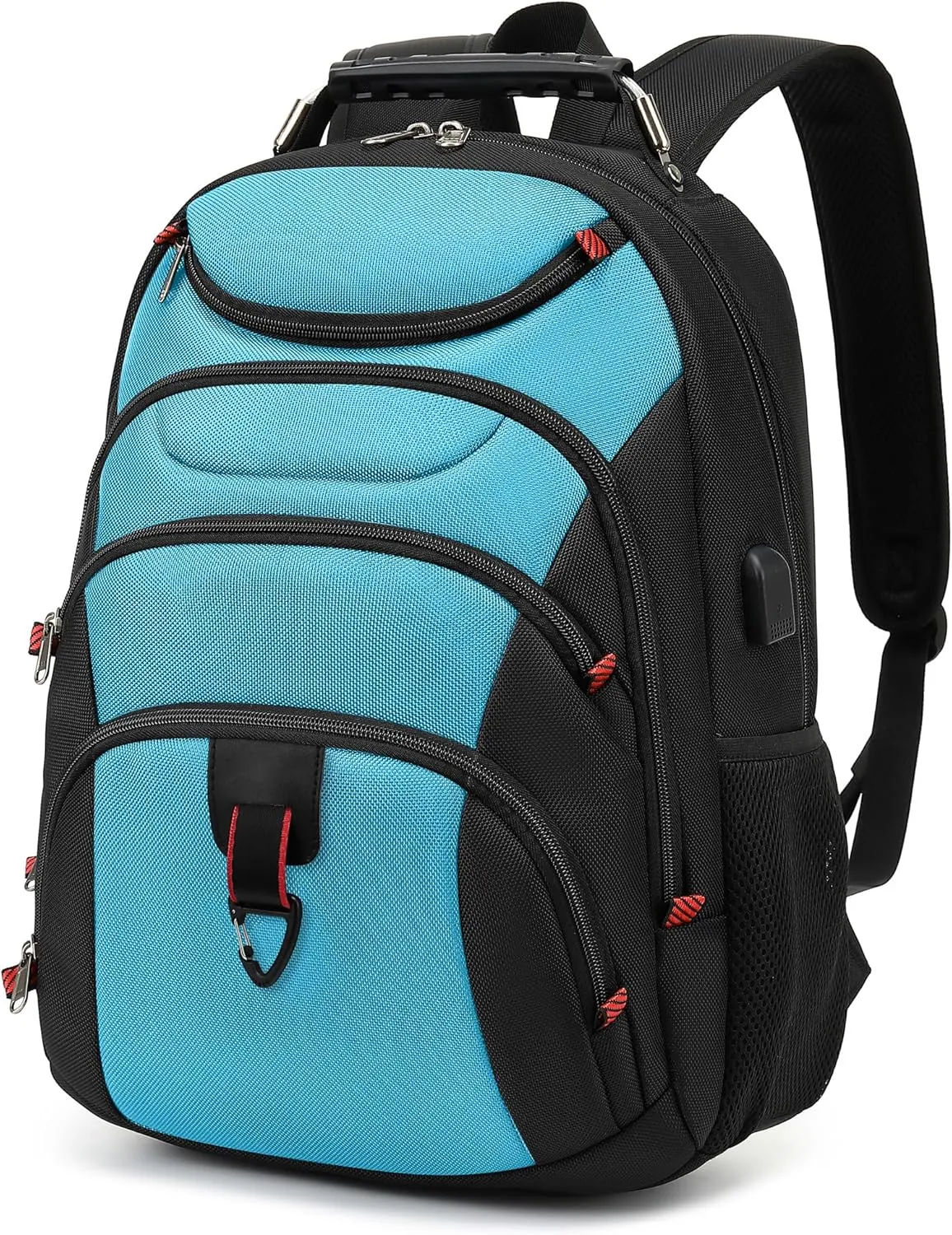 Boavan Laptop Backpack for men, 15.6 inch Laptop Bag with USB Port, Waterproof Travel Work Backpack Purse, Anti-Theft Teacher Nurse Doctor Casual Bookbags Office Business backpack，Sky Blue/Black