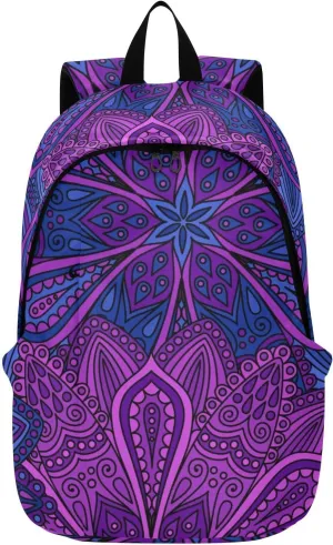 Bolaz Laptop Backpack Purse for Women Men-Boho Elegant Flower Floral Tribal， Travel Bag Casual Daypack with Compartment & Multiple Pockets Business Backpack