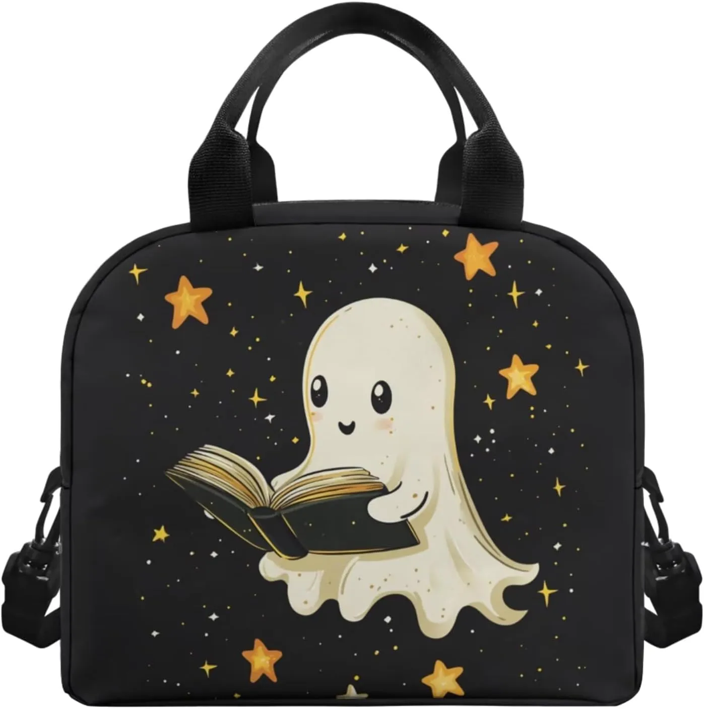 Book Ghost 4th Grade Backpack for Girls Kids Book Bag 4-in-1 Elementary School Bags for Girls Casual Daypack Backpacks with Lunch Box Pencil Case Bookmarks for Primary Students